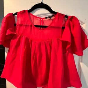 ~The Vintage Shop~ Red Ruffled Women's Top
